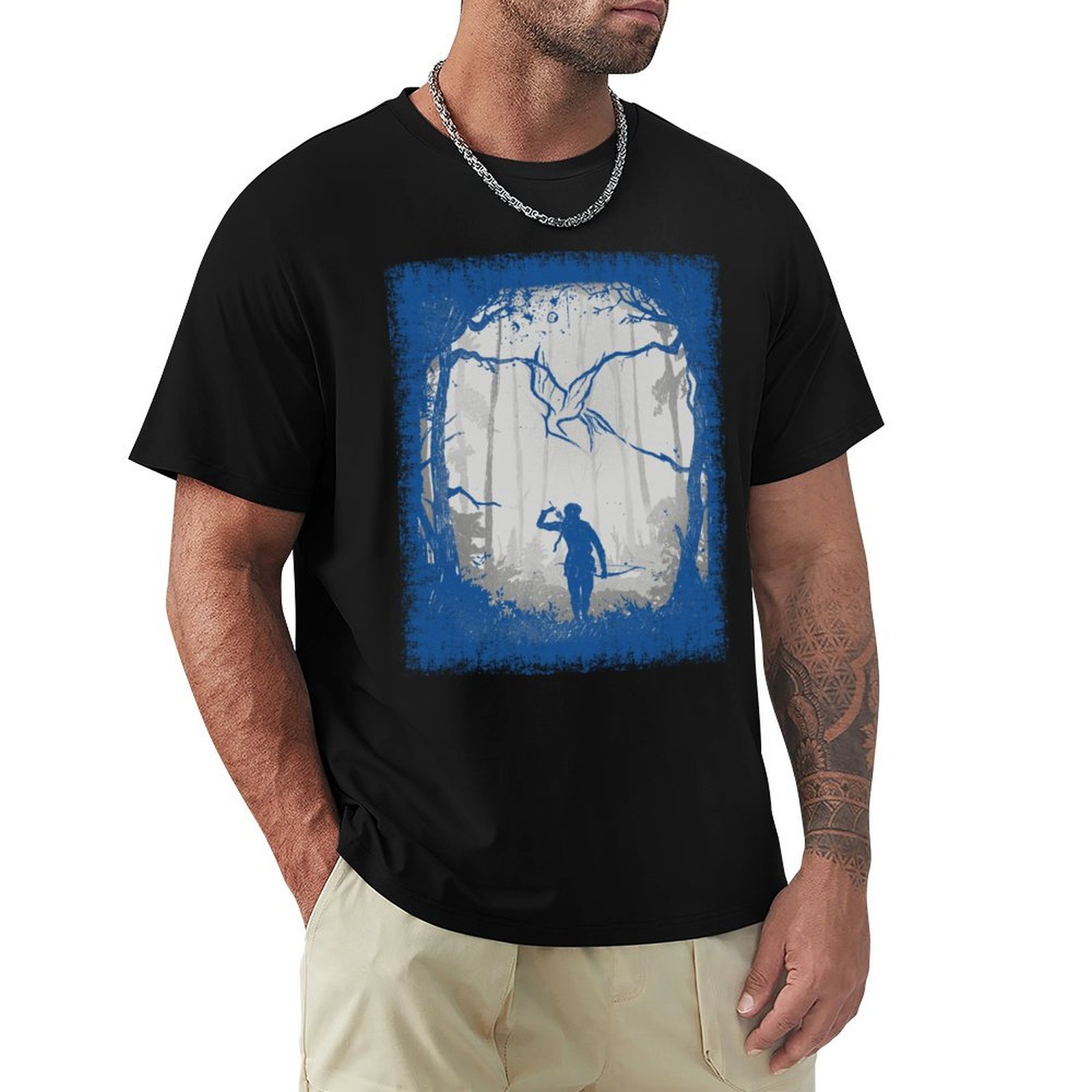 Woodworking Blueprint - Hunger Games Woods - Camiseta azul