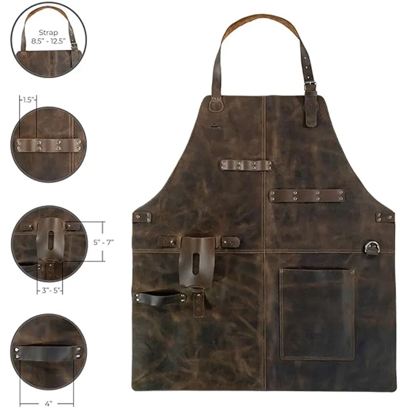 Delantal Retro de Cuero PU Uni - Woodworking Artisans reseña y precio